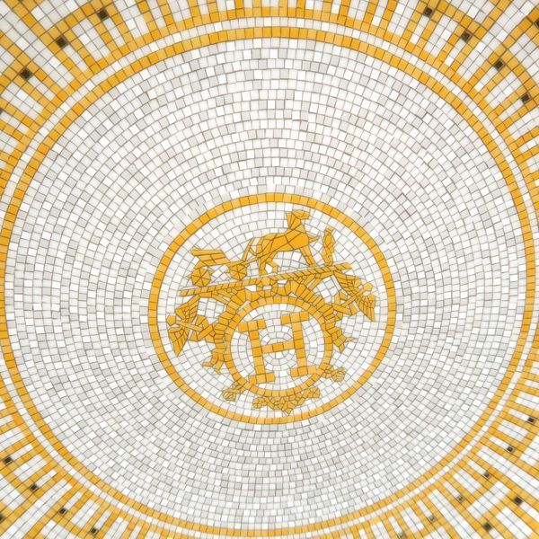 HERMES デザートプレート モザイク24 ゴールド 皿 ポーセリン 磁器 美