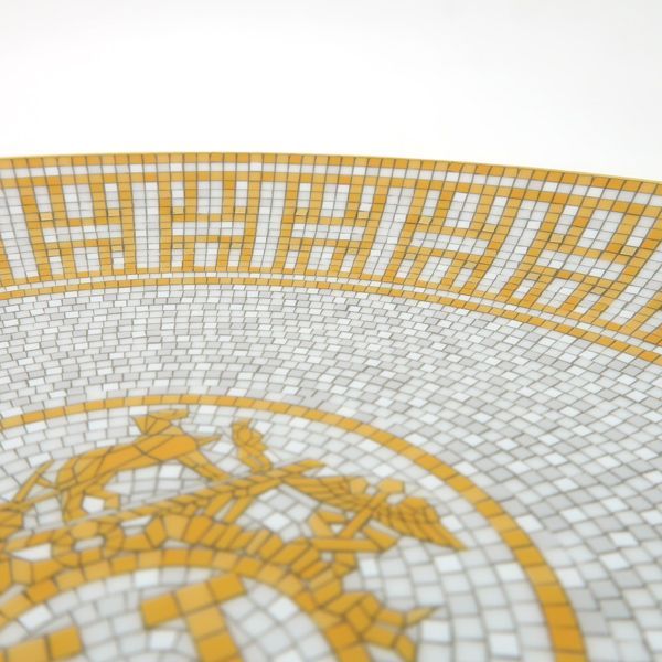 HERMES デザートプレート モザイク24 ゴールド 皿 ポーセリン 磁器 美