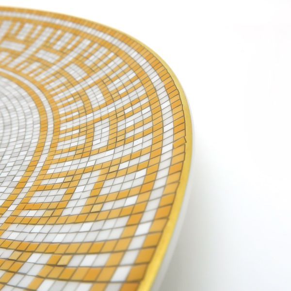 HERMES デザートプレート モザイク24 ゴールド 皿 ポーセリン 磁器 美