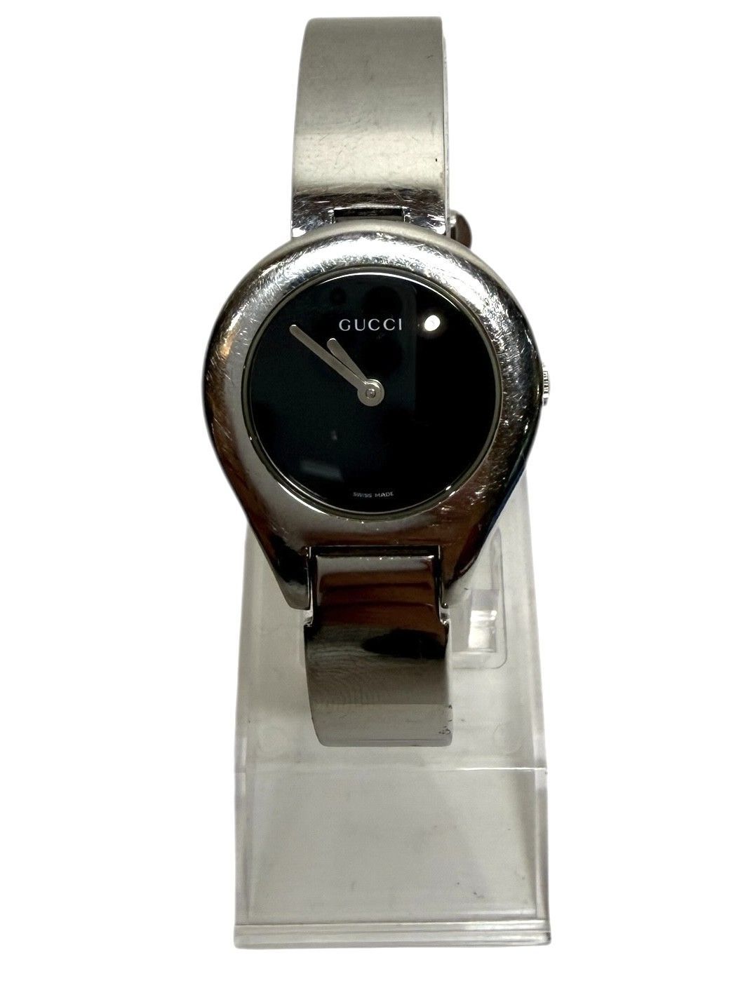 稼働】GUCCI グッチ 6700L バングルウォッチ クォーツ ブラック文字盤