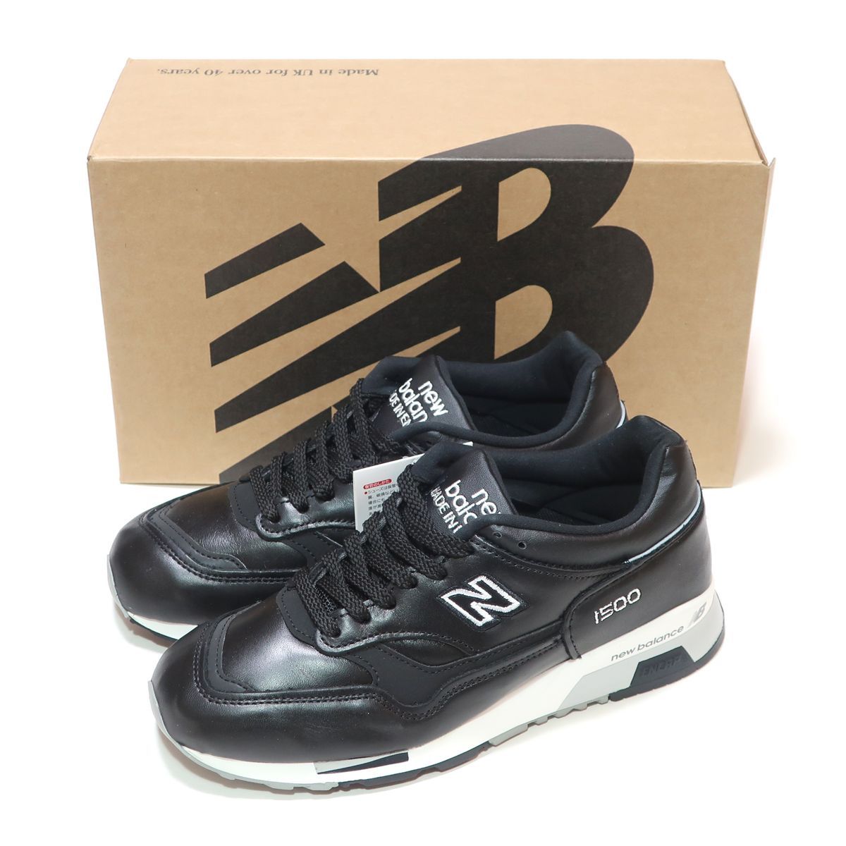 レディースサイズ☆NEW BALANCE U1500KWG LEATHER BLACK WHITE GREY