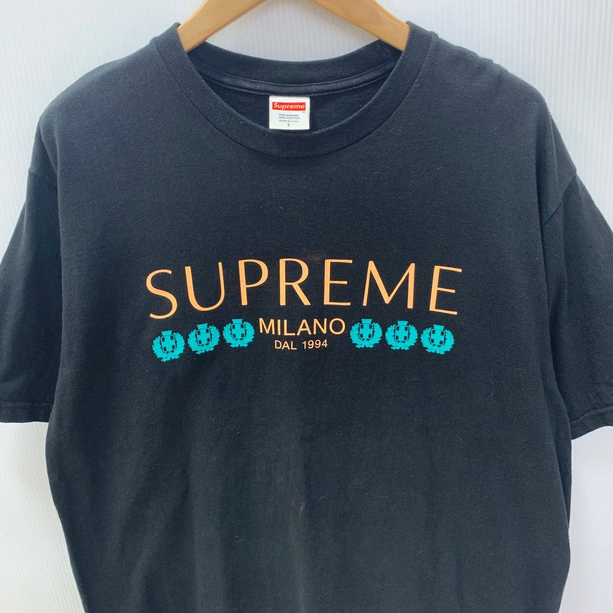 シュプリーム SUPREME Milano Tee Tシャツ ブラック Lサイズ 201MT 