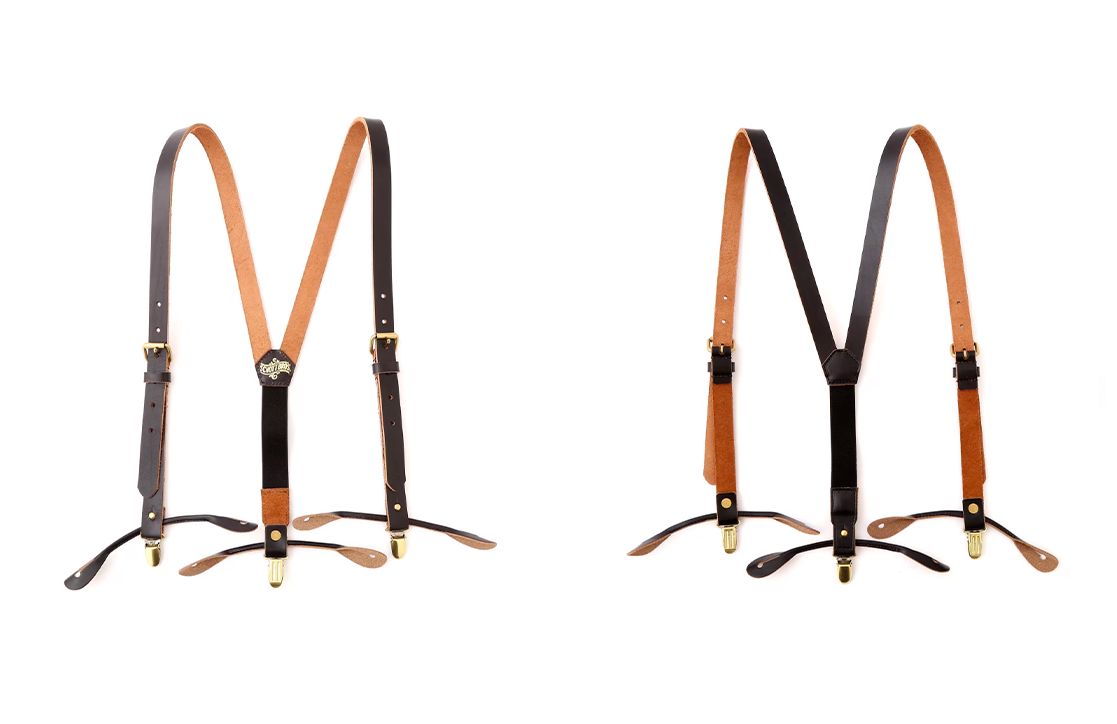 Schott LEATHER SUSPENDER ショット レザーサスペンダー 茶芯 - メルカリ