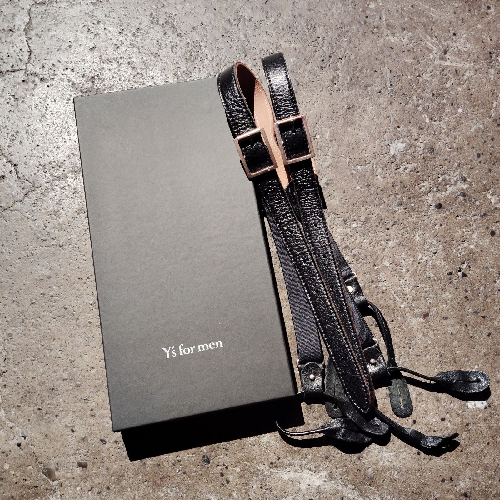 常備品！新品！Y's ブラック サスペンダー YX-001-995-2 Y's for men 90s レザーサスペンダー ワイズフォーメン Yohji Yamamoto