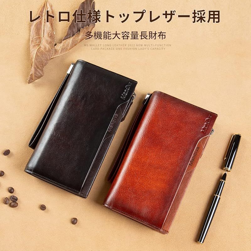 新品】 [Mandiva]財布 メンズ 長財布 本革 ハンドバッグ