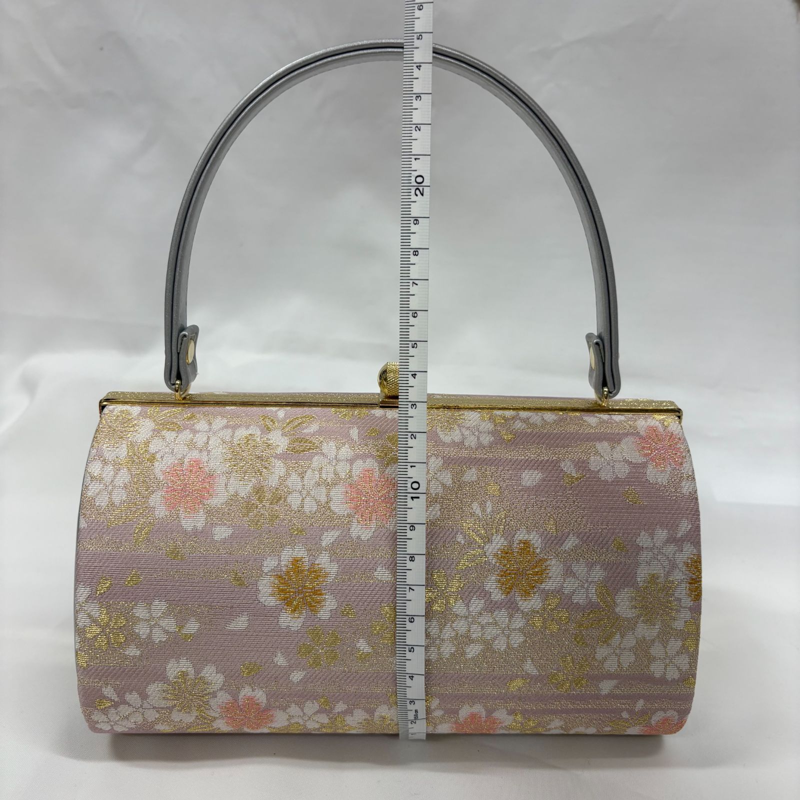 未使用・LLサイズ】草履バッグセット 桜柄 シルバー 振袖 成人式