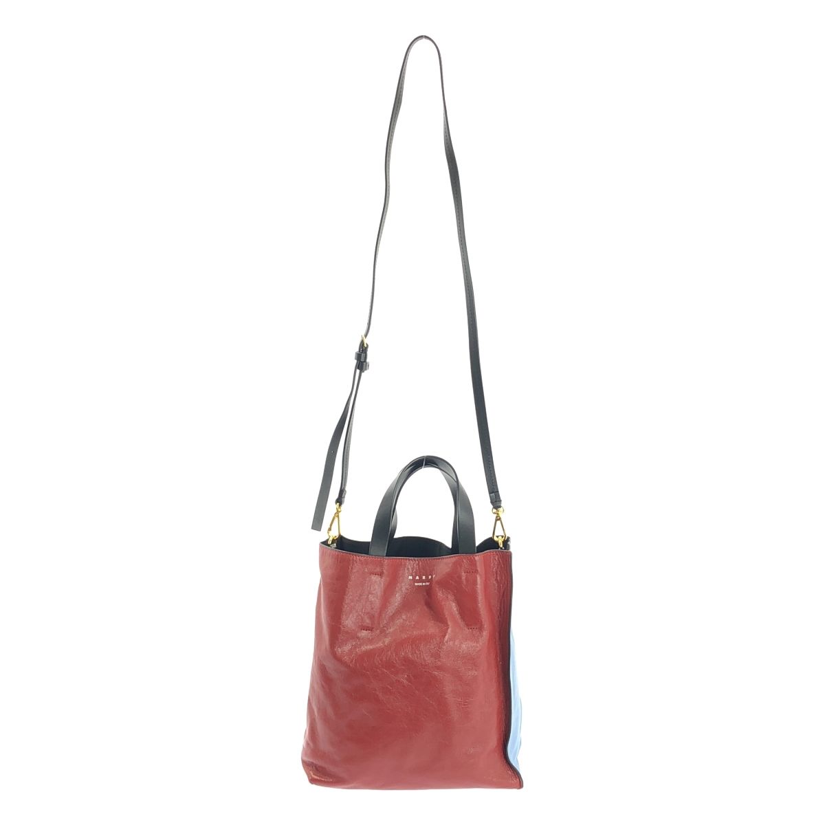 MARNI / マルニ | 2way ショルダー付き レザー バイカラー ロゴ