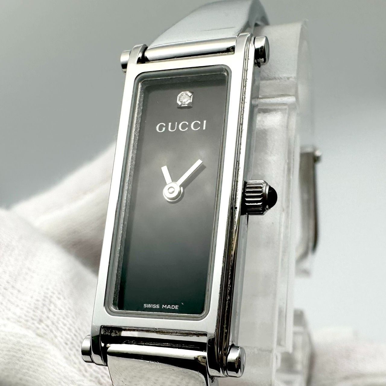 返品OK】新品電池交換済み GUCCI グッチ クォーツ 1500L シルバー 1P 