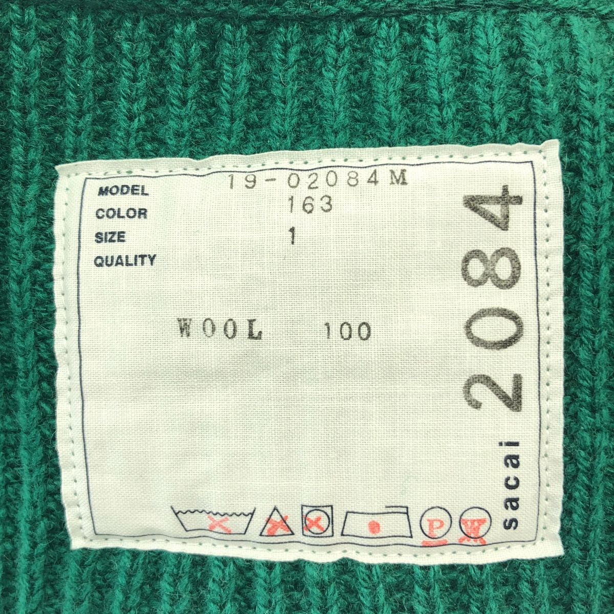 sacai / サカイ | 2019AW | ドッキング バイカラー リブ クルーネック 