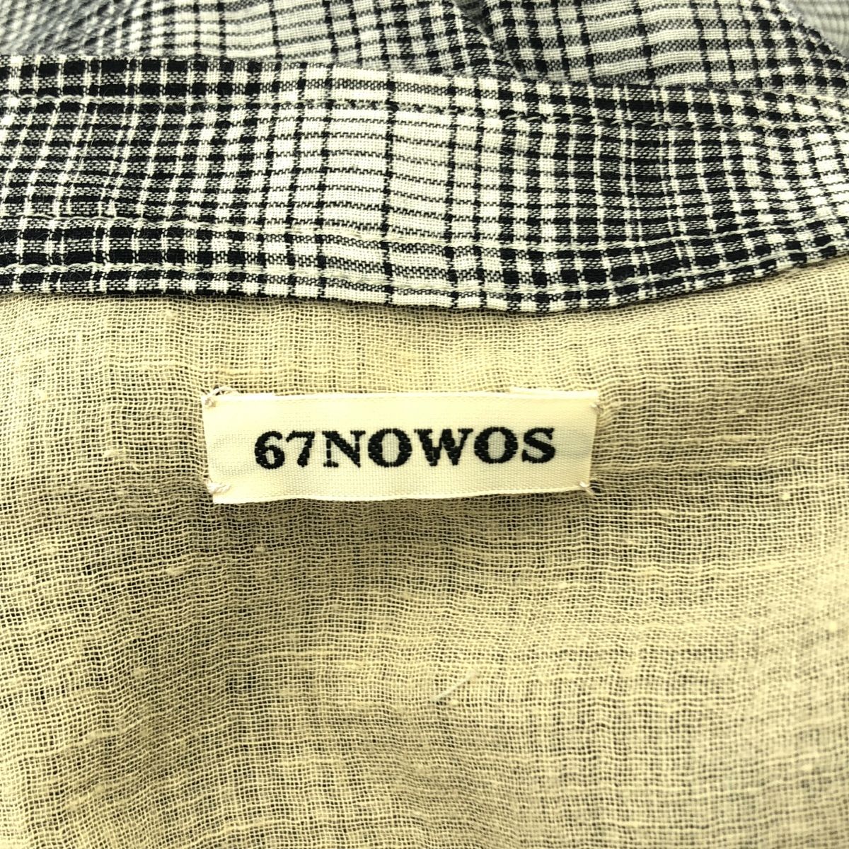 67 nowos / ロクシチノーウォス | チェック ノーカラー プルオーバー 