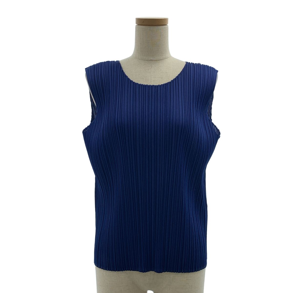 プリーツプリーズPLEATS PLEASEノースリーブ　トップス　紺 中古・古着通販】PLEATS PLEASE (プリーツプリーズ) ノースリーブ