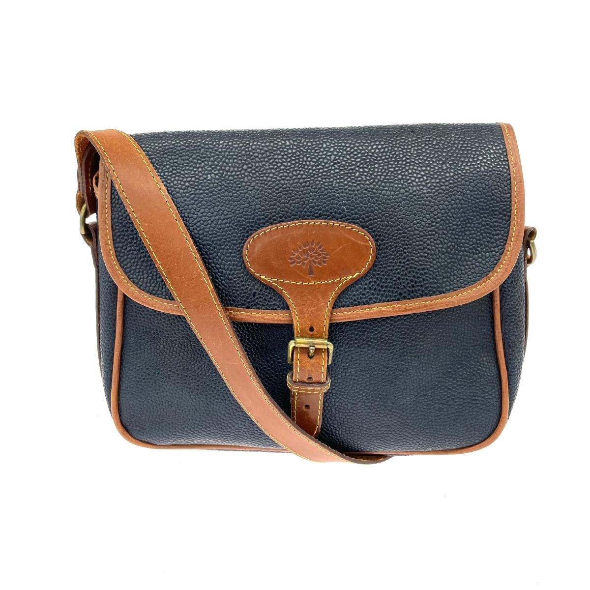 MULBERRY マルベリー メッセンジャーバッグ PVC ネイビー ヴィンテージ 