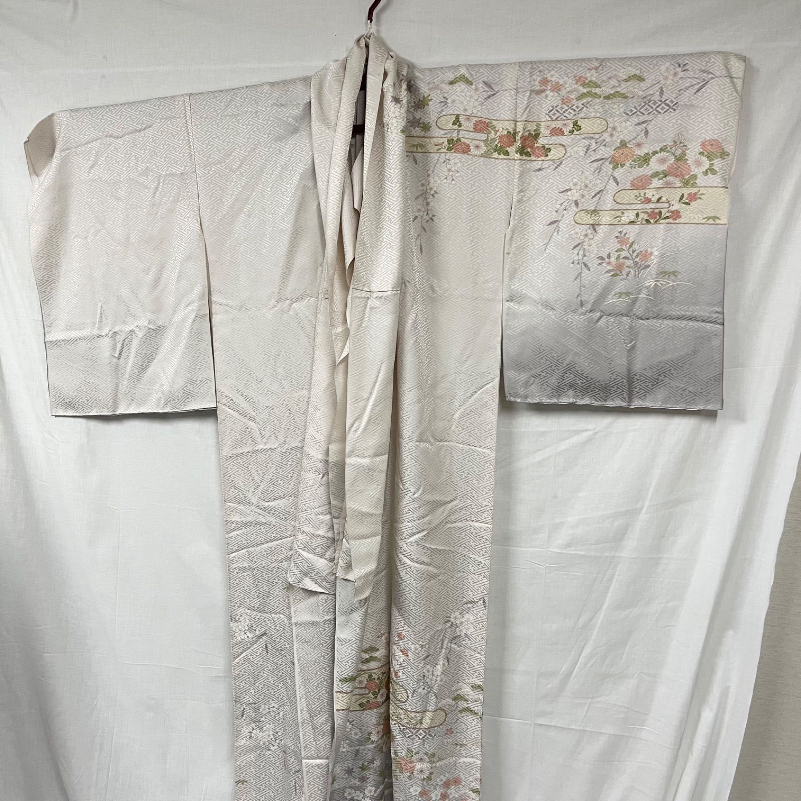 未使用品】 レディース 仮絵羽 未仕立て 着物 訪問着 身丈約172㎝ 白 