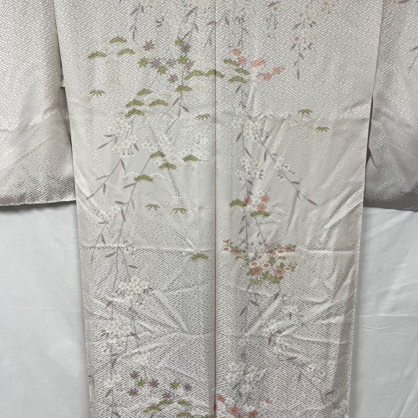 未使用品】 レディース 仮絵羽 未仕立て 着物 訪問着 身丈約172㎝ 白 