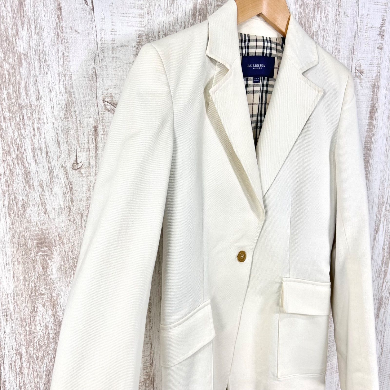 レディース BURBERRY ホワイト テーラードジャケット