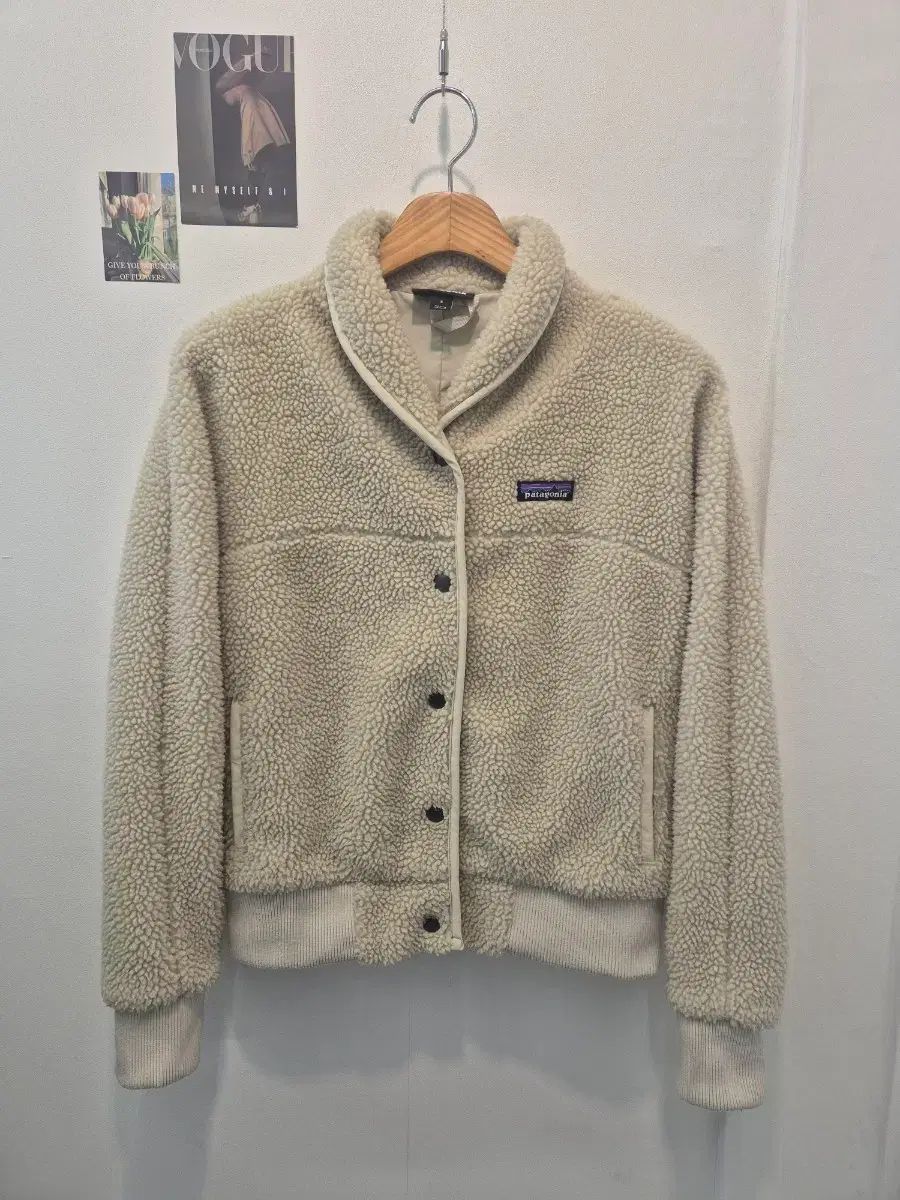 アウトドア パタゴニア ショールカラー フリース ジャケット アイボリー S