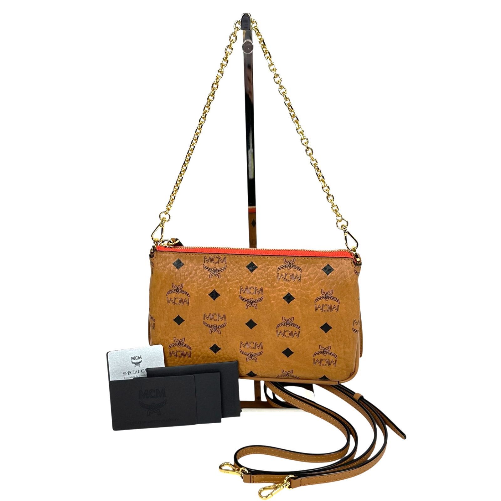 MCM】エムシーエム チェーンハンドバッグ ショルダーバッグ 2WAY 