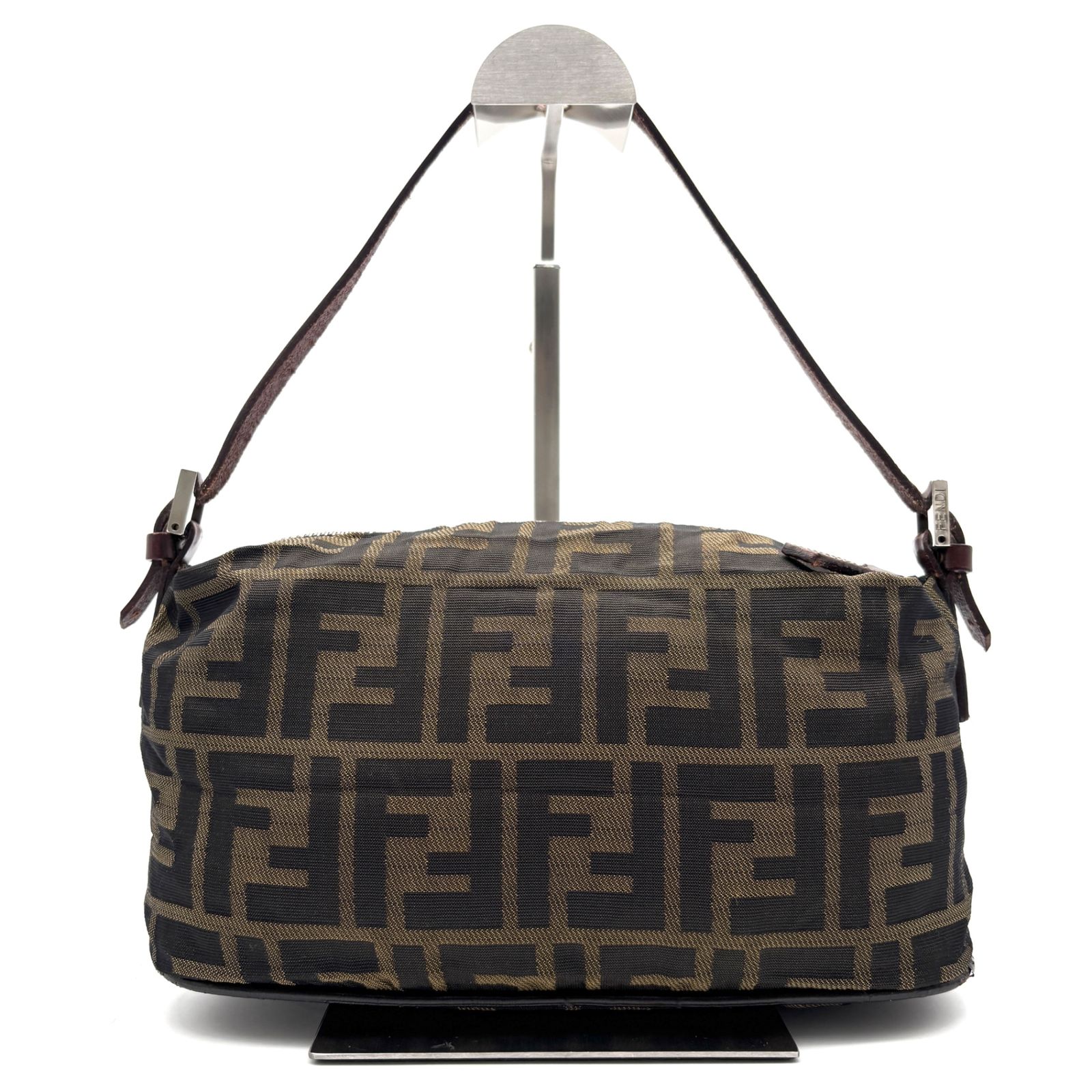 極美品■FENDI マンマバケット　ズッカ　FF金具　ブラウン　ショルダーバッグ FENDI マンマバケットズッカFF金具ブラウンショルダーバッグ 【公式通販】
