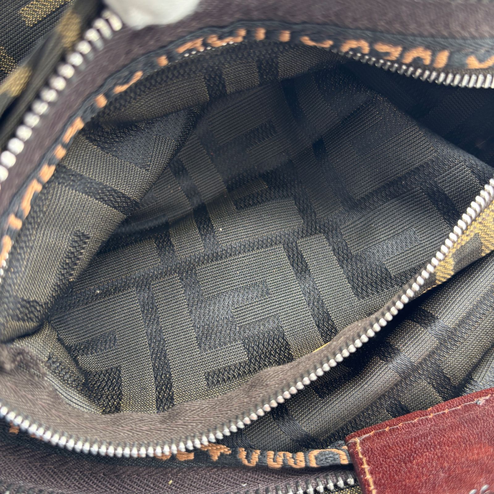 良品 FENDI フェンディ マンマバケット ズッカ柄 ショルダー