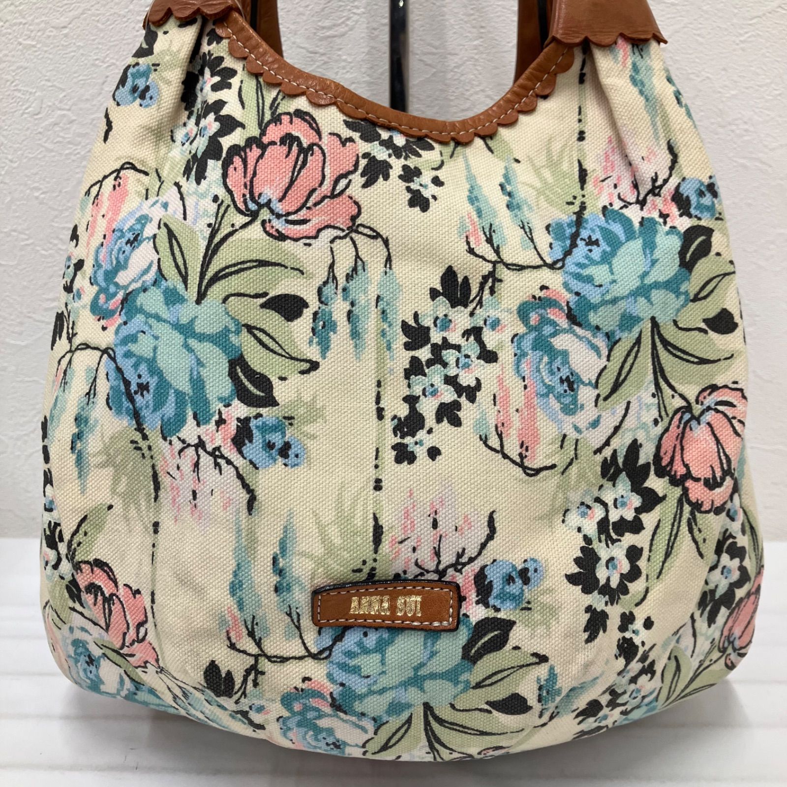 美品 ANNA SUI アナスイ ハンドバッグ トートバッグ 花柄 レザー 963 ANNA SUI アナスイ トートバッグ ハンドバッグ キャンバス レザー