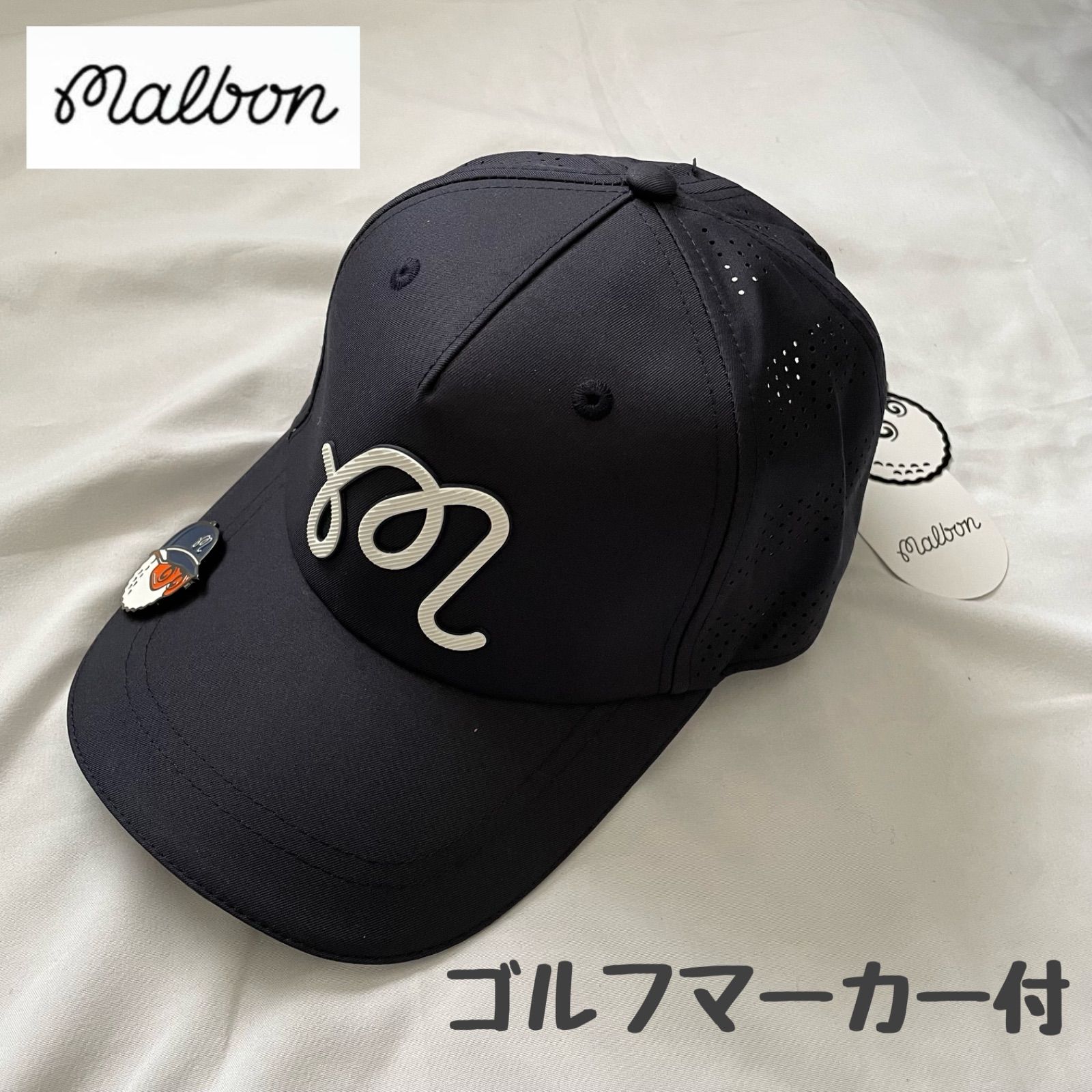 安心の正規品通販 ネイビー Malbon Golf マルボンゴルフ キャップ
