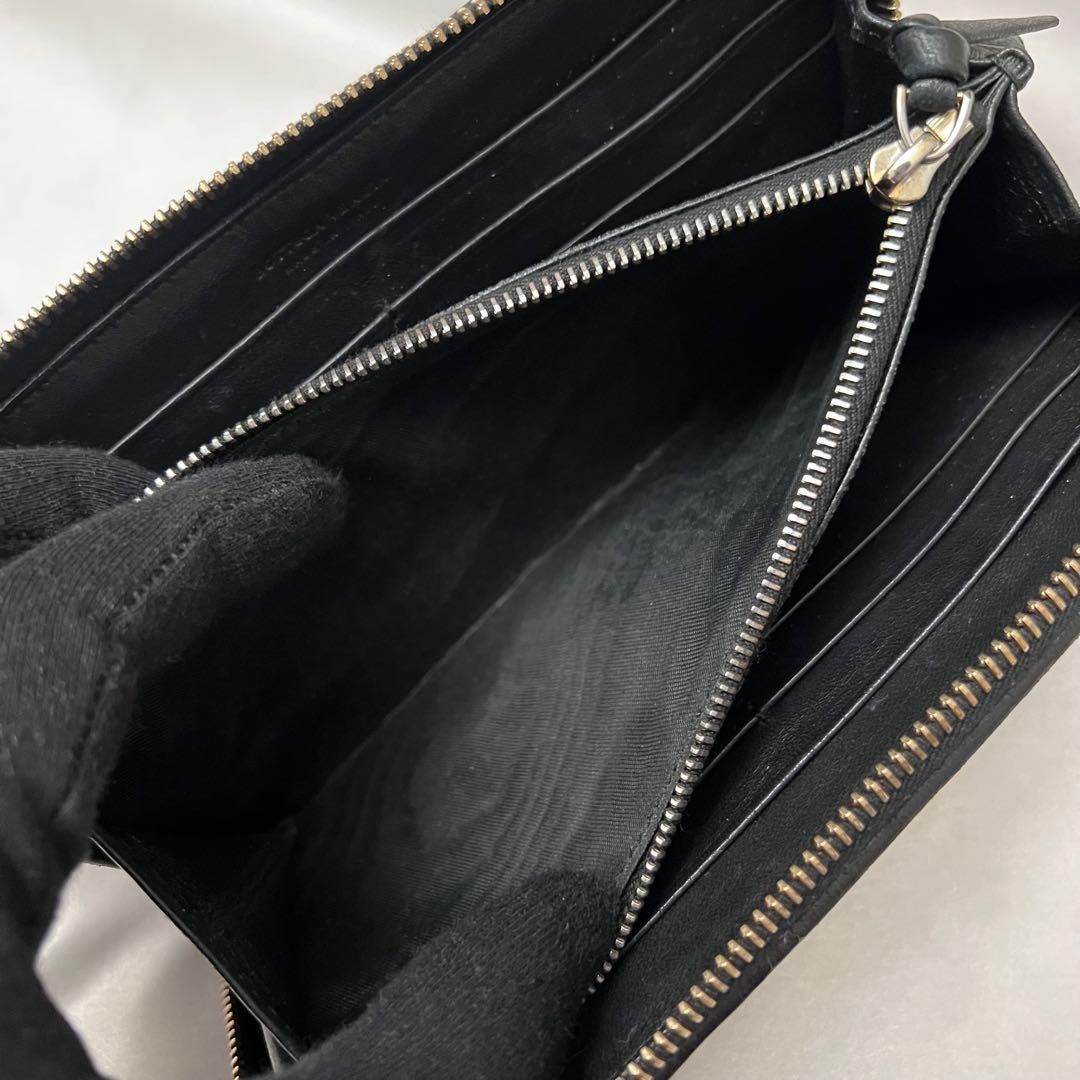 ◇極美品◇ボッテガヴェネタ 長財布 ラウンドジップ ブラック ナッパ