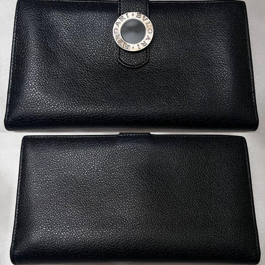 ◇美品◇ブルガリ　ビーゼロワン　フラップ型長財布　ブラックレザー×裏地レッド ◇美品◇ブルガリ ビーゼロワン フラップ型長財布 ブラックレザー×裏地