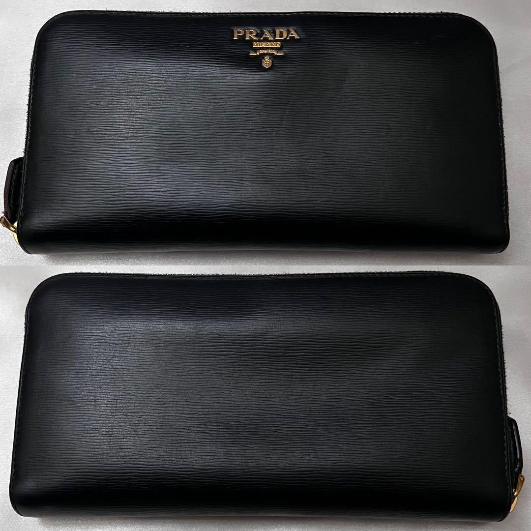 ◇レア極美品◇プラダ 長財布 ヴィッテロムーブ ロゴ金具 ブラック 