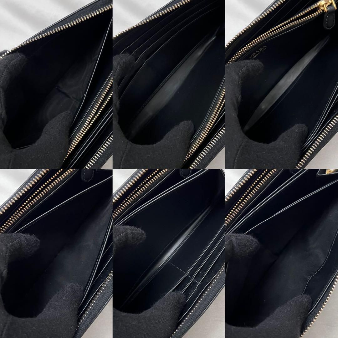 ◇レア極美品◇プラダ 長財布 ヴィッテロムーブ ロゴ金具 ブラック 