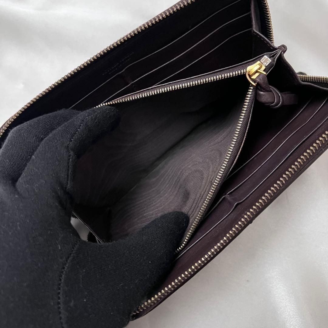 ◇極美品◇ボッテガヴェネタ　長財布　ラウンドジップ　ナッパレザー　ダークブラウン ◇極美品◇ボッテガヴェネタ 長財布 ラウンドジップ ナッパレザー