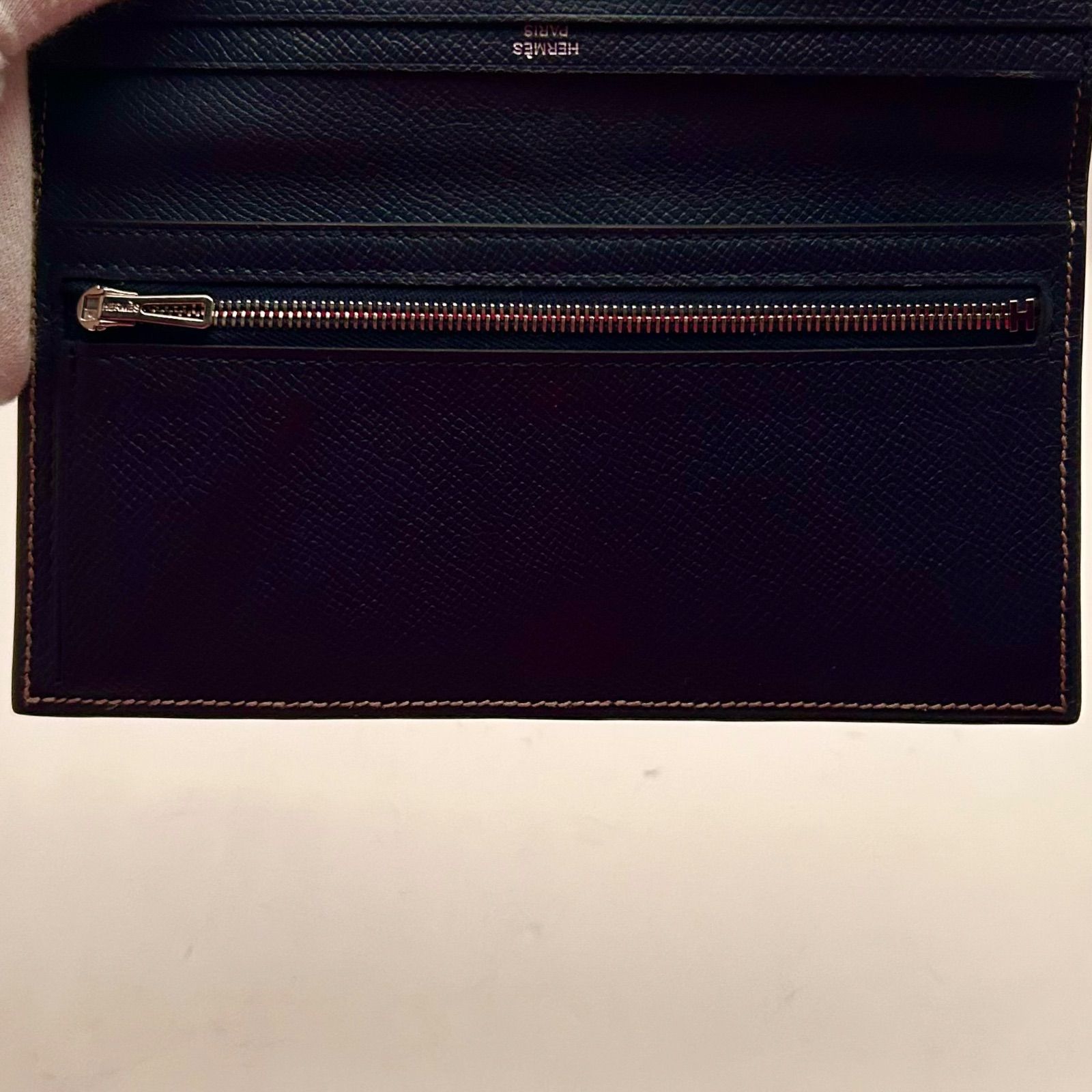 希少（エトゥープ×ネイビー）【HERMES】新品［エルメス］ベアンスフレ