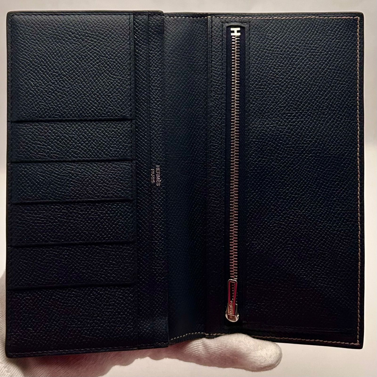 希少（エトゥープ×ネイビー）【HERMES】新品［エルメス］ベアンスフレ