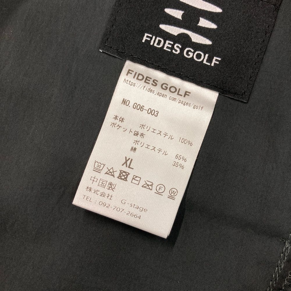 サイズ：XL FIDES GOLF フィデスゴルフ ハーフパンツ ブラック系