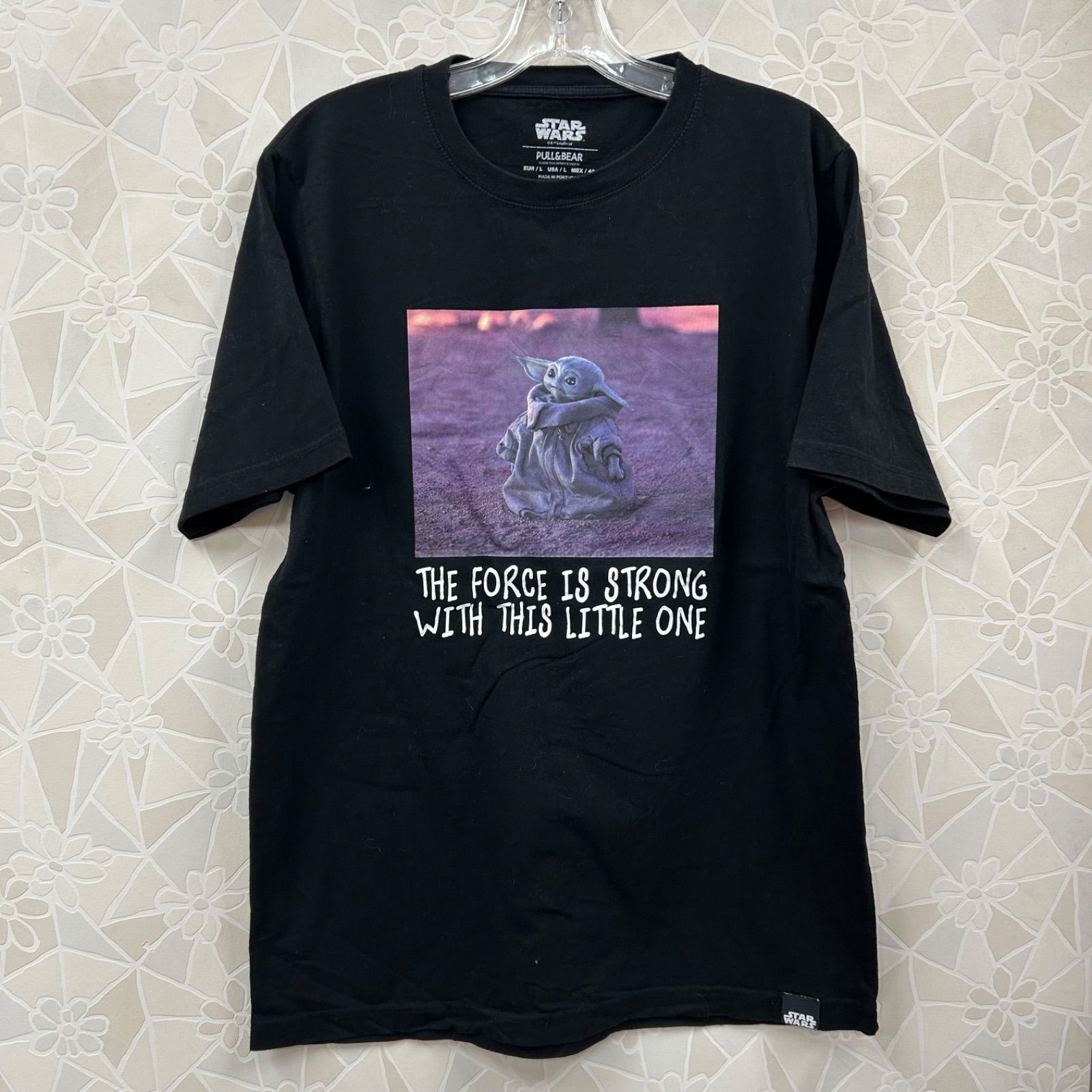 STAR WARS】Tシャツ ブラック ヨーダ 半袖 Lサイズ プリント スター 