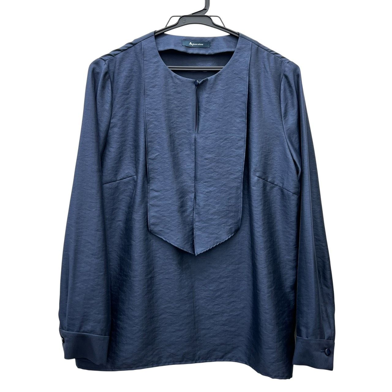 Aquascutum アクアスキュータム 長袖 ブラウス トップス ネイビー 10 
