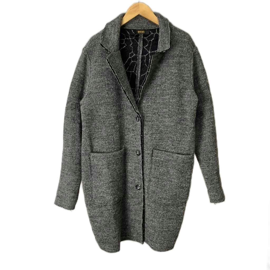 ディーゼル DIESEL ニットコート チェスター ミドル丈 ウール XS ディーゼル DIESEL ニットコート チェスター ミドル丈 ウール XS