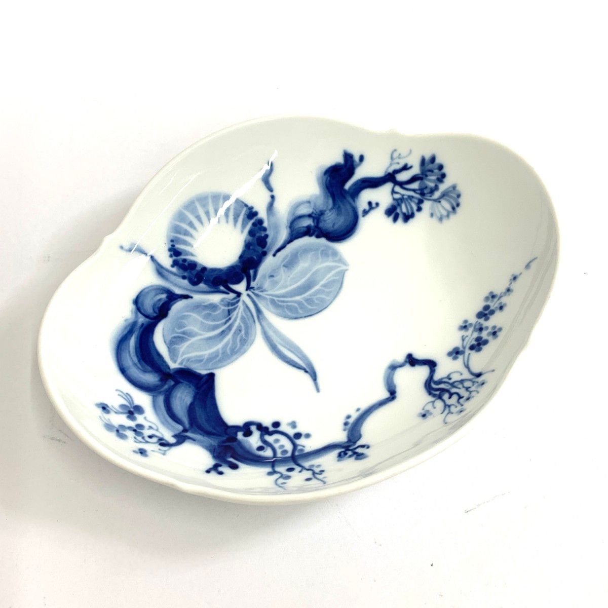Meissen マイセン ブルーオーキッド ボウル 17×14㎝ プレート ホワイト 