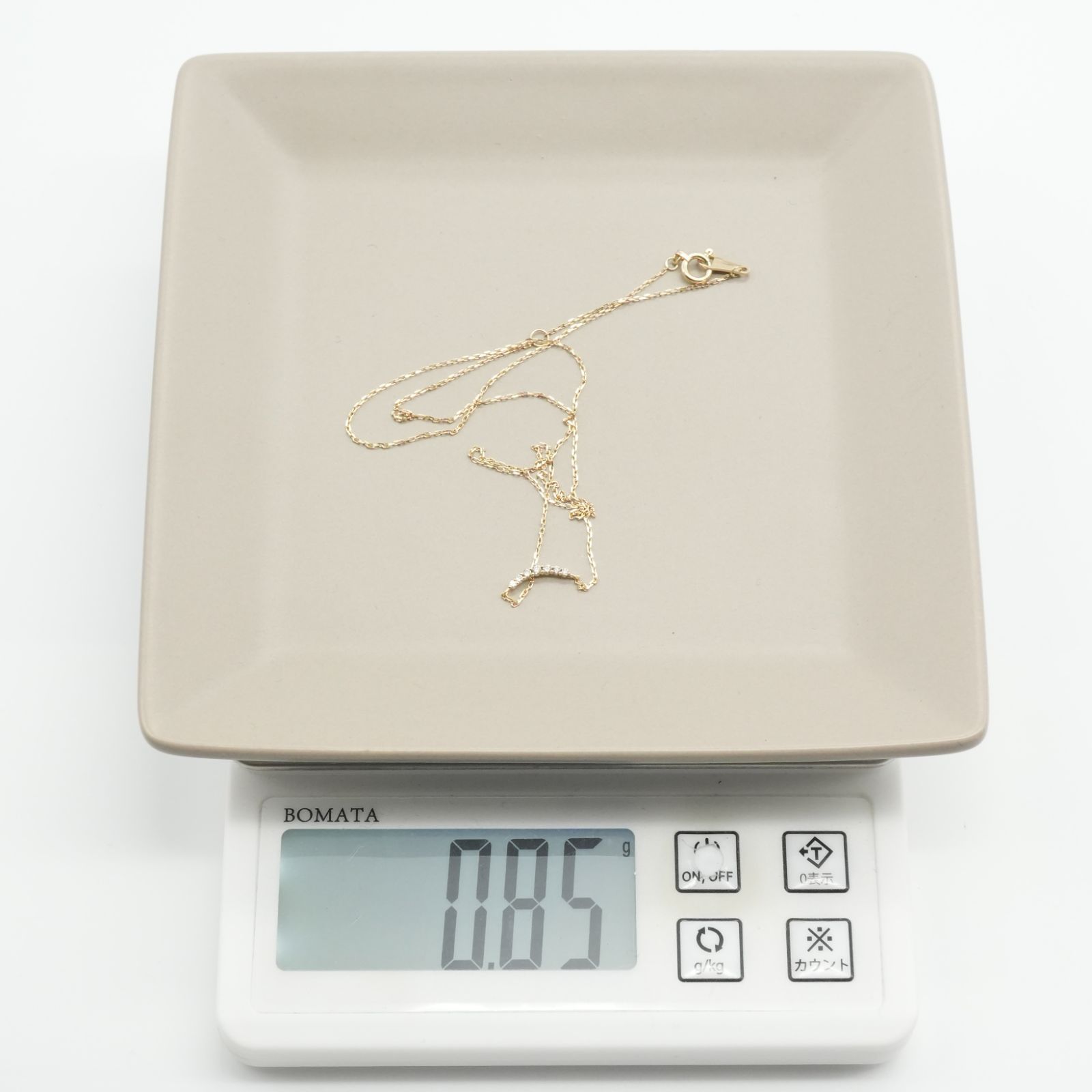 美品 アガット K10 ダイヤモンド 三日月 ネックレス/25-3261 - メルカリ