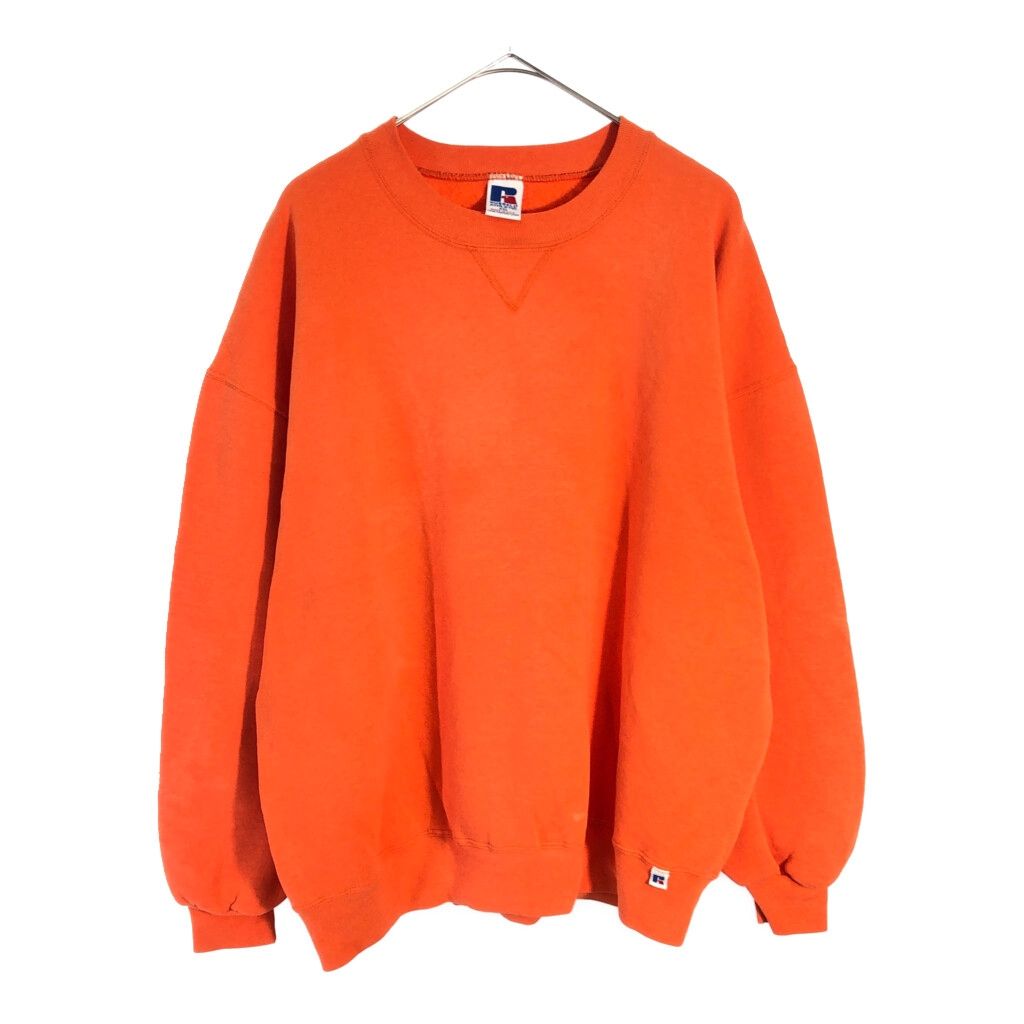 90年代 USA製 RUSSELL ATHLETIC ラッセル 無地 スウェット 大きいサイズ オレンジ(メンズ XXL)中古 古着 X5943 90年代 USA製 RUSSELL ATHLETIC ラッセル 無地 スウェット 大きい