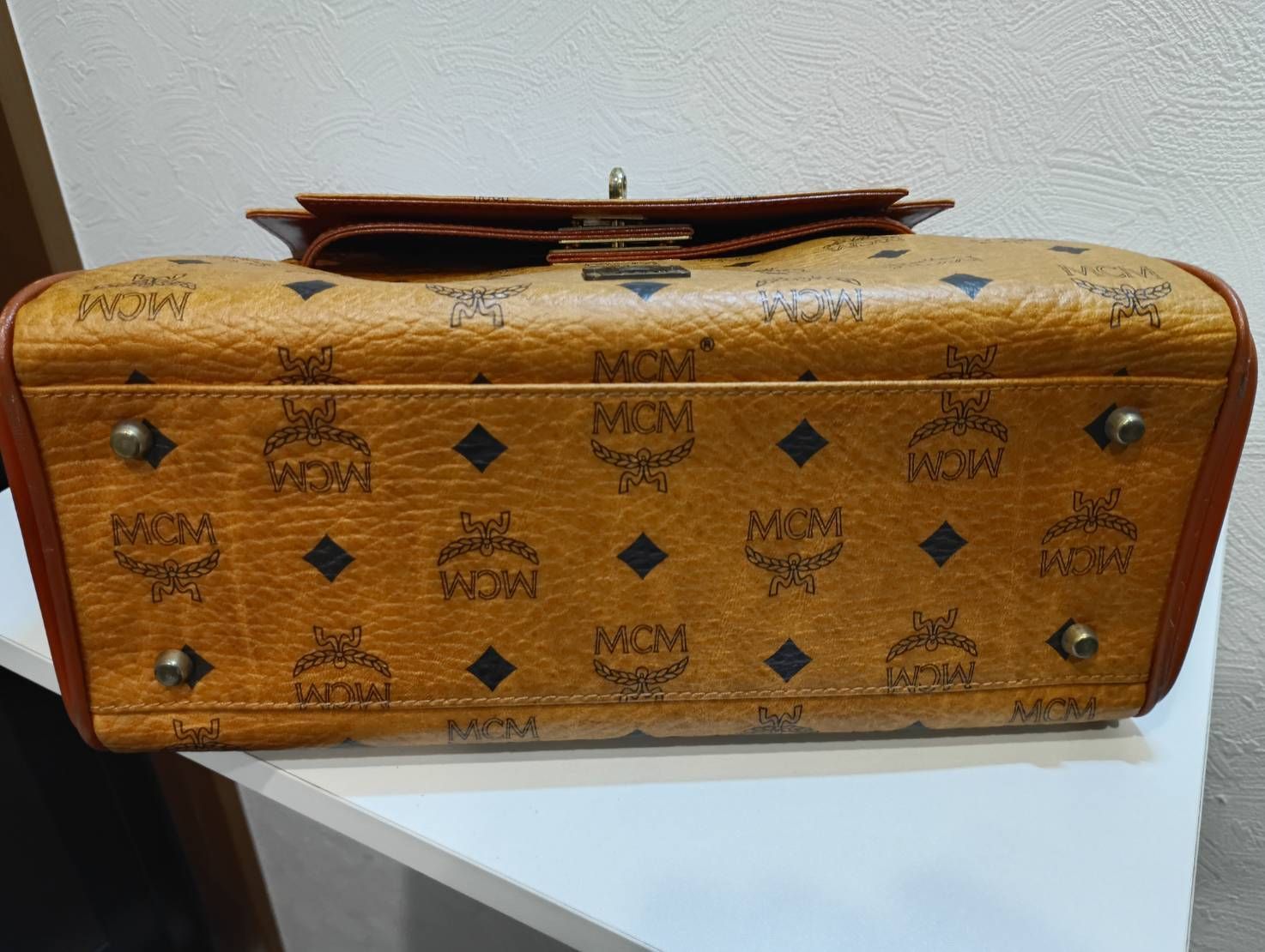 美品】MCM 2way バッグ ケリー ターンロック モノグラム ヴィンテージ