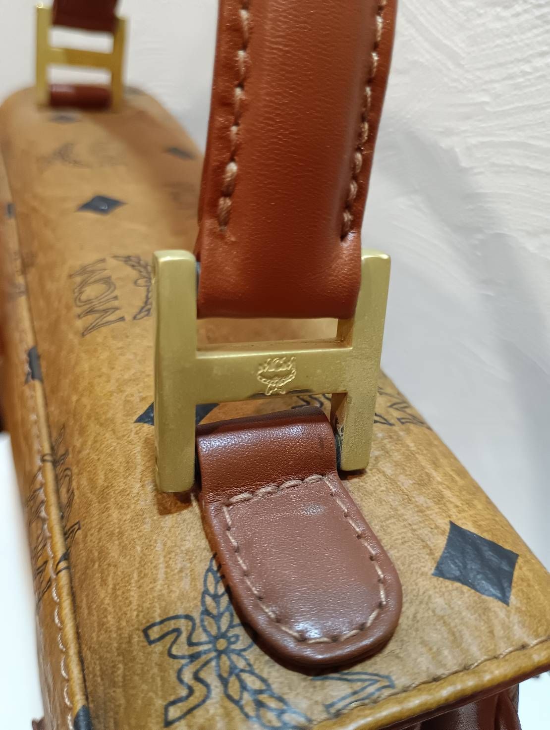 MCMケリー型ハンドバッグモノグラムターンロック　ビンテージ 美品】MCM 2way バッグ ケリー ターンロック モノグラム ヴィンテージ