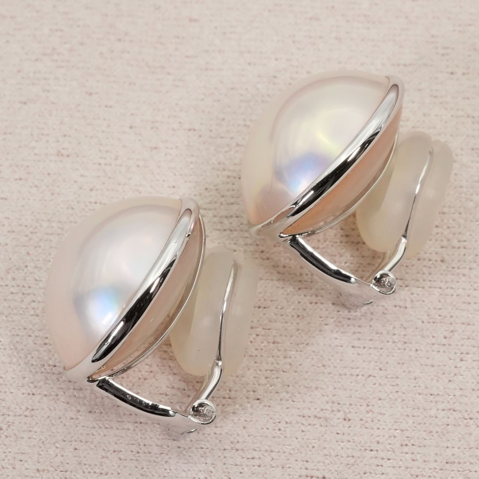 返品OK] タサキ マベパールイヤリング K14WG ペアシェイプ TASAKI 