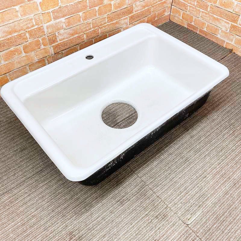 中古品】 TOTO 幅広 スチール製 手洗器 洗面化粧台 洗面ボウル 「幅 