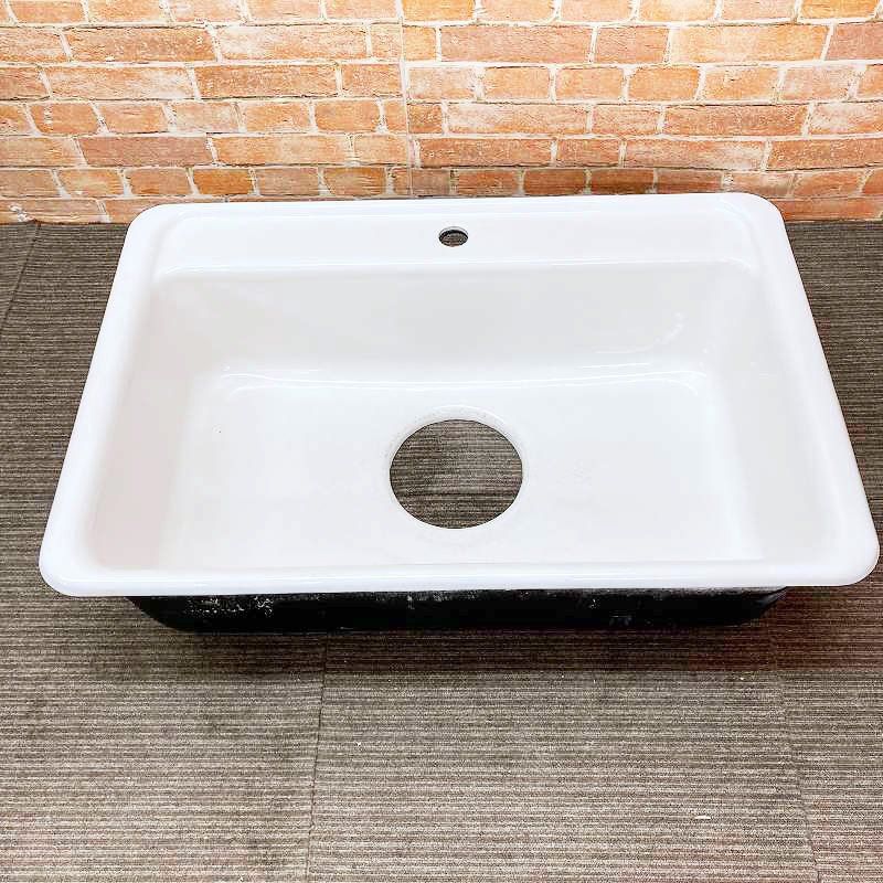 中古品】 TOTO 幅広 スチール製 手洗器 洗面化粧台 洗面ボウル 「幅 