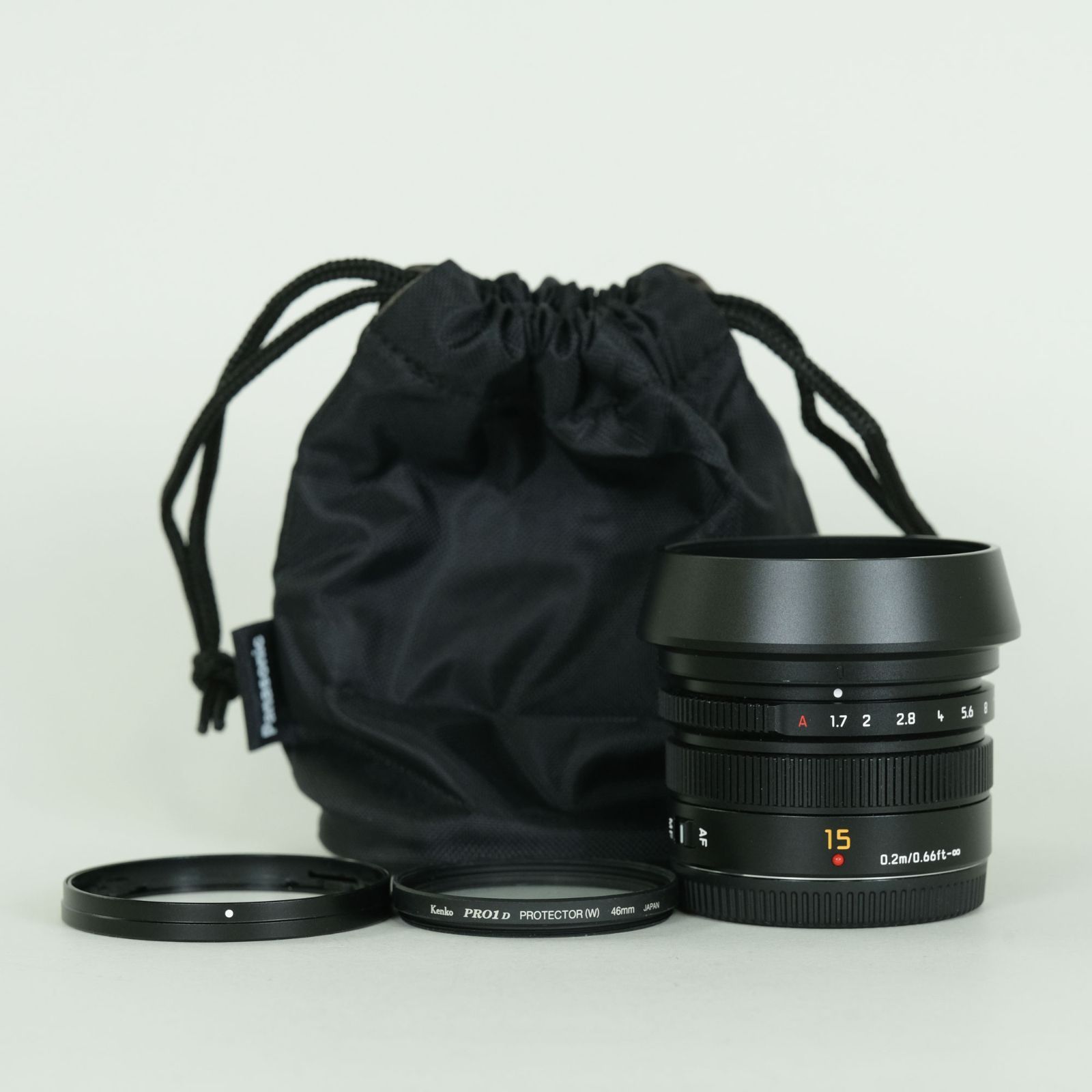 美品 | フィルター・フード付] Panasonic LEICA DG SUMMILUX 15mm F1.7