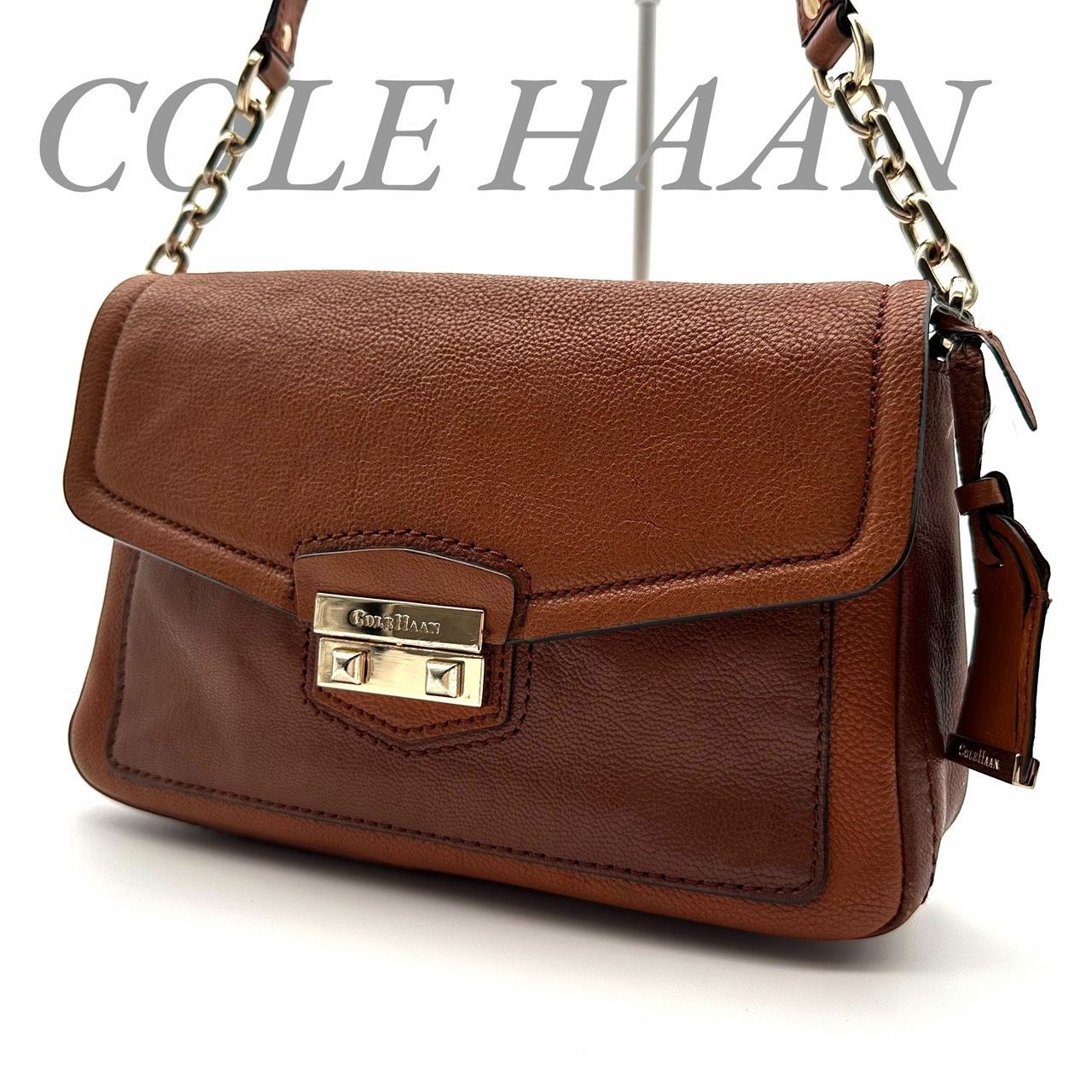 B4931】 Cole Haan コールハーン ショルダーバッグ レザー ブラウン 