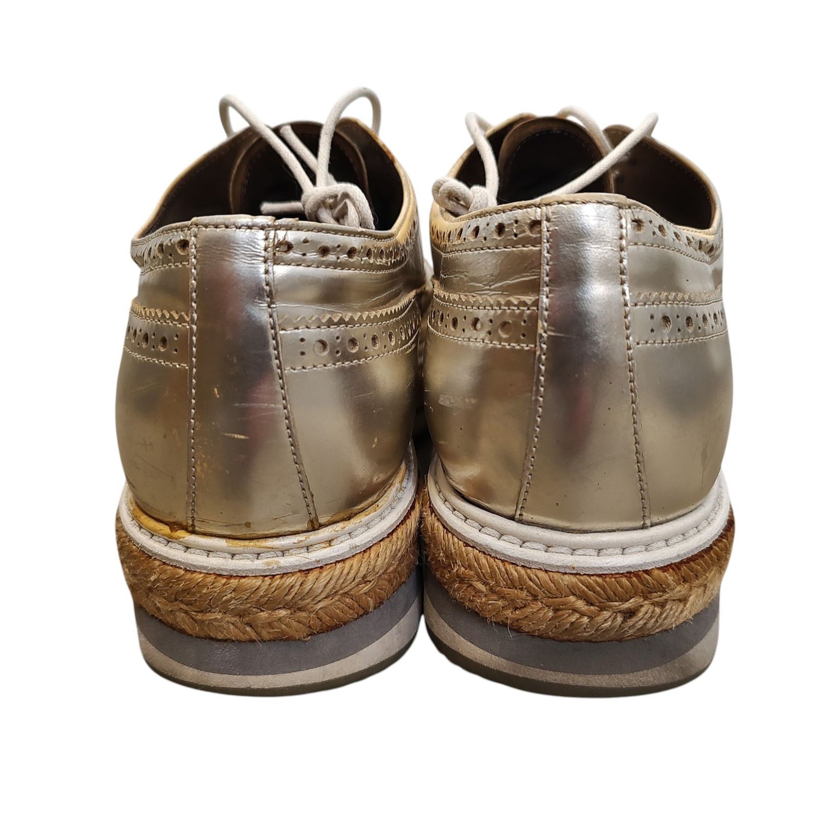 2025，豊富な PRADA プラダ エスパドリーユ ウイングチップ シューズ