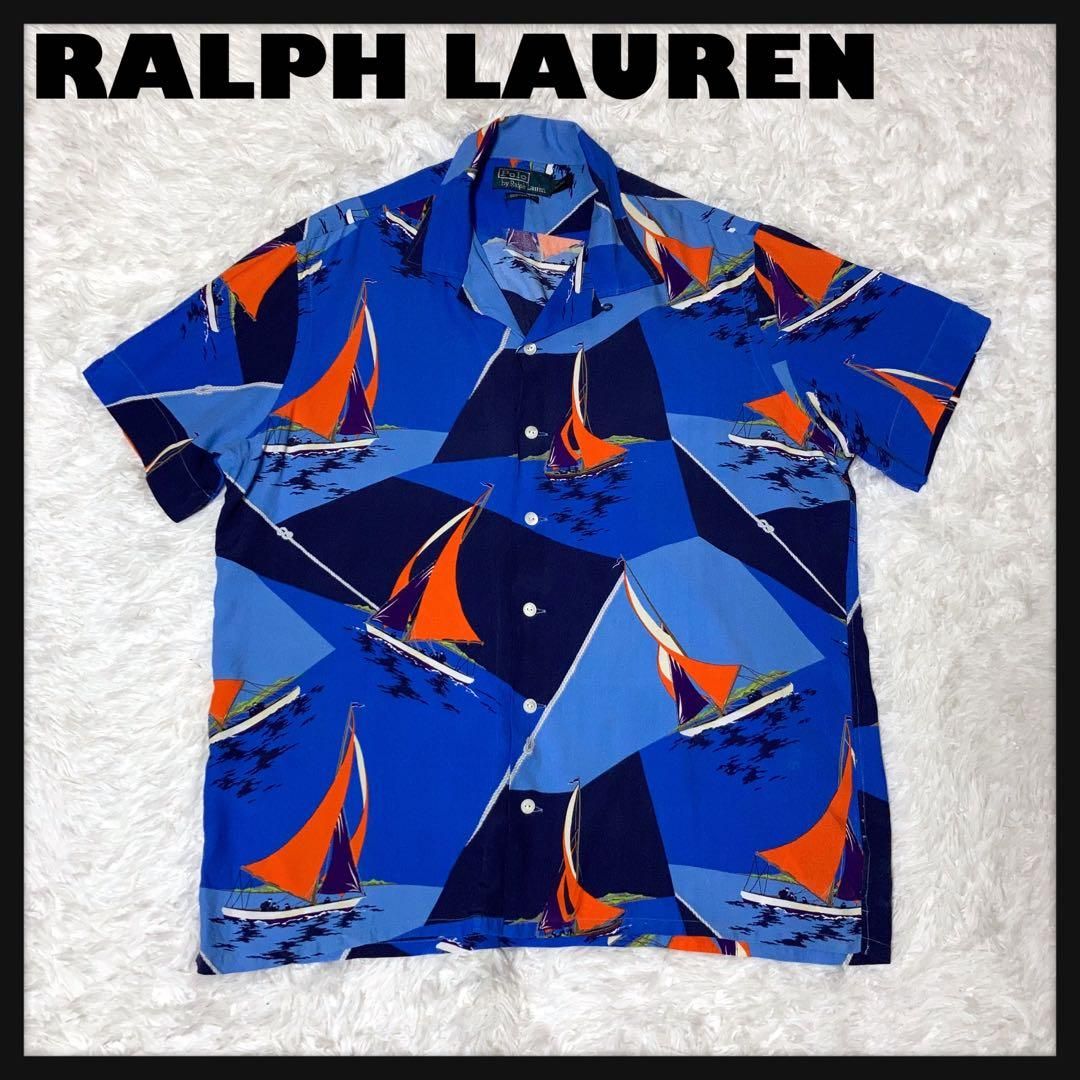 RALPH LAUREN 半袖シャツ アロハ 開襟 ヨット 青 紺 L. RALPH LAUREN 半袖シャツ アロハ 開襟 ヨット 青 紺 L - メルカリ