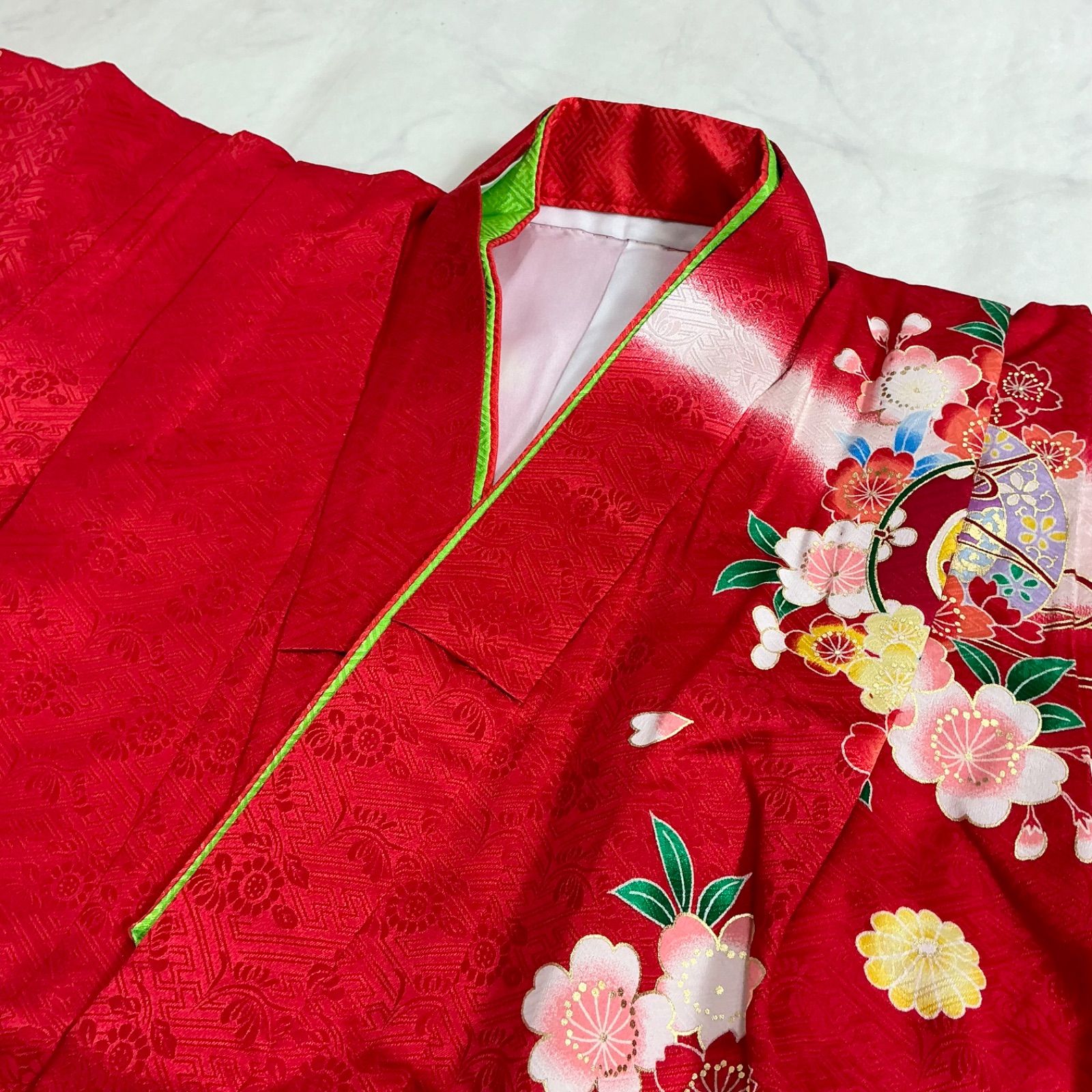 七五三　七歳　正絹 ◇kimono+one◇7歳くらい用◇女の子着物◇子供着物◇