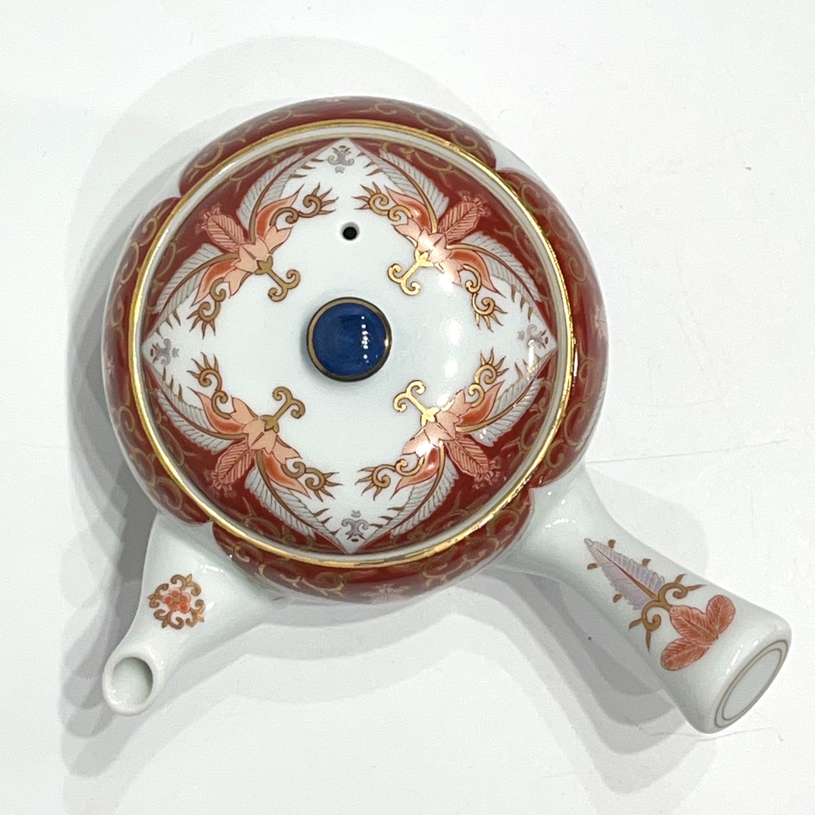 有田焼 其泉窯 造 赤濃金彩唐草茶器揃 鹿鳴館シリーズ 急須1・湯呑×5客